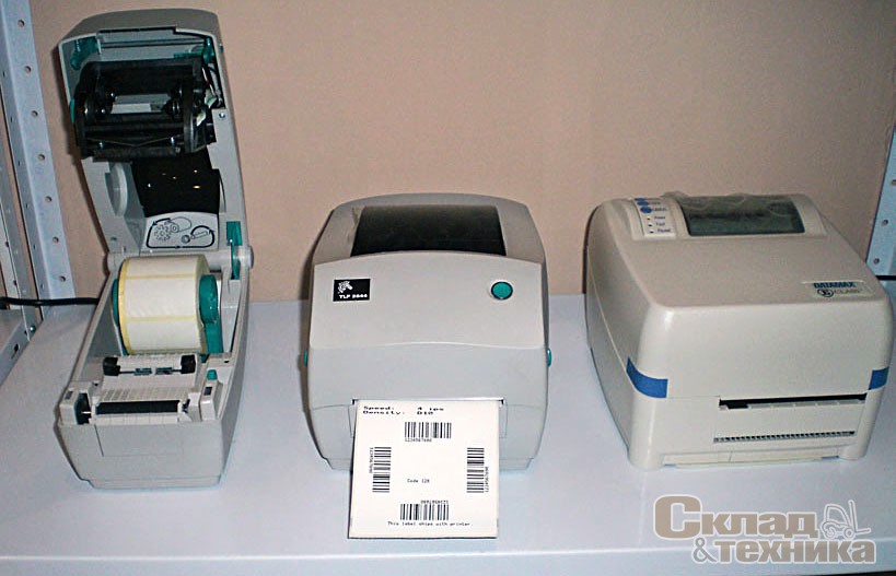 Принтеры штрих-кода начального класса (слева направо): Zebra TLP2824, Zebra TLP2844, Datamax E 4203