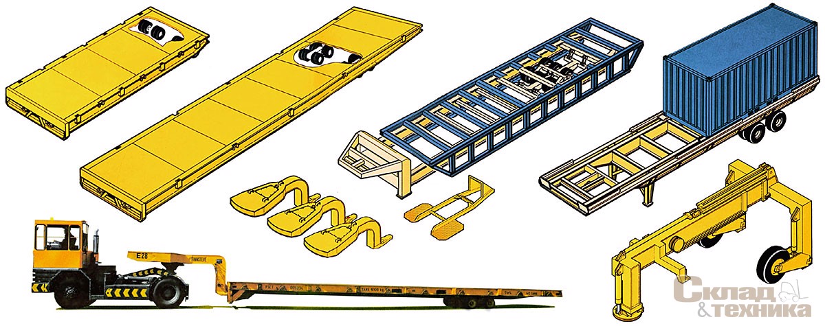 Различные конструкции прицепов терминальных тягачей