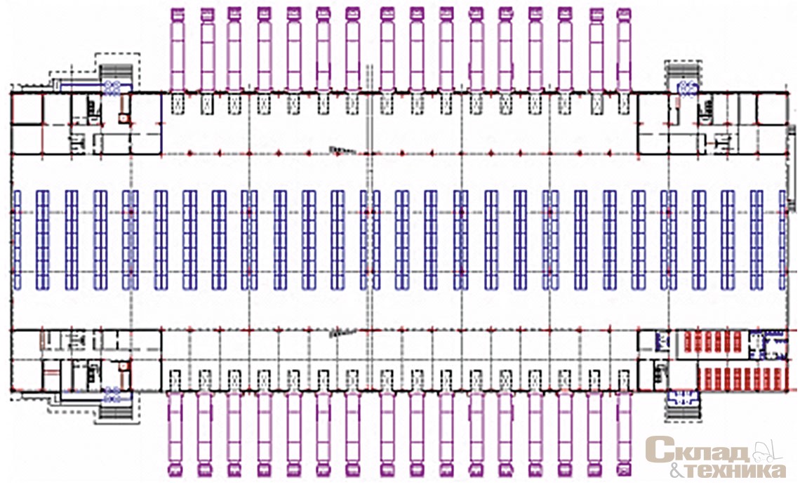 Рис. 12. [b]Склад для кросс-докинга с применением стеллажных конструкций общей площадью порядка 9600 м[sup]2[/sup][/b]